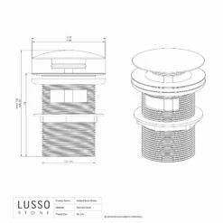 Luxe Matte White Slotted Click Clack Basin Waste -LUSSOSTONE Shop luxe matte white slotted click clack basin waste p292 14580 zoom