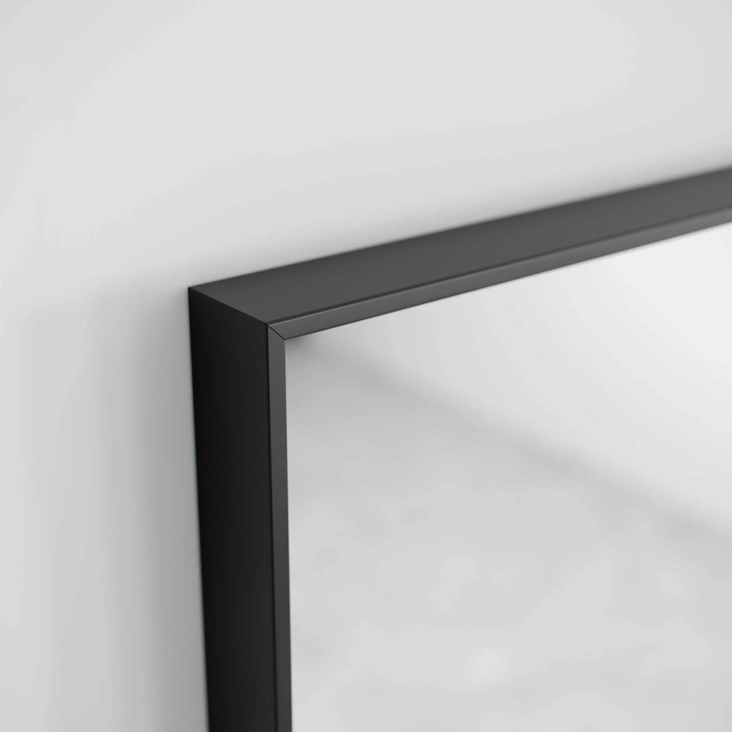Luxe Mirror With Slimline Matte Black Metal Frame 900mm 4 Luxe Mirror With Slimline Matte Black Metal Frame 900mm - Image 2