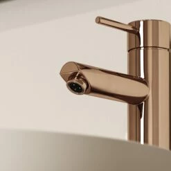 Luxe Rose Gold Basin Tall Monobloc Mixer Tap -LUSSOSTONE Shop luxe rose gold basin tall monobloc mixer tap p1124 45516 zoom