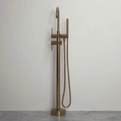 Luxe Rose Gold Floorstanding Bath Shower Mixer Tap