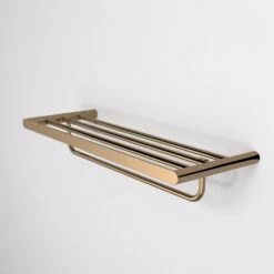 Luxe Rose Gold Towel Shelf With Rail 600mm -LUSSOSTONE Shop luxe rose gold towel shelf with rail 600mm p1115 6920 zoom