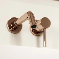 Luxe Rose Gold Wall Mounted Basin Mixer Tap V1 -LUSSOSTONE Shop luxe rose gold wall mounted basin mixer tap v1 p1122 45996 zoom