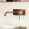 Luxe Rose Gold Wall Mounted Basin Mixer Tap V2 -LUSSOSTONE Shop luxe rose gold wall mounted basin mixer tap v2 p1119 46007 zoom