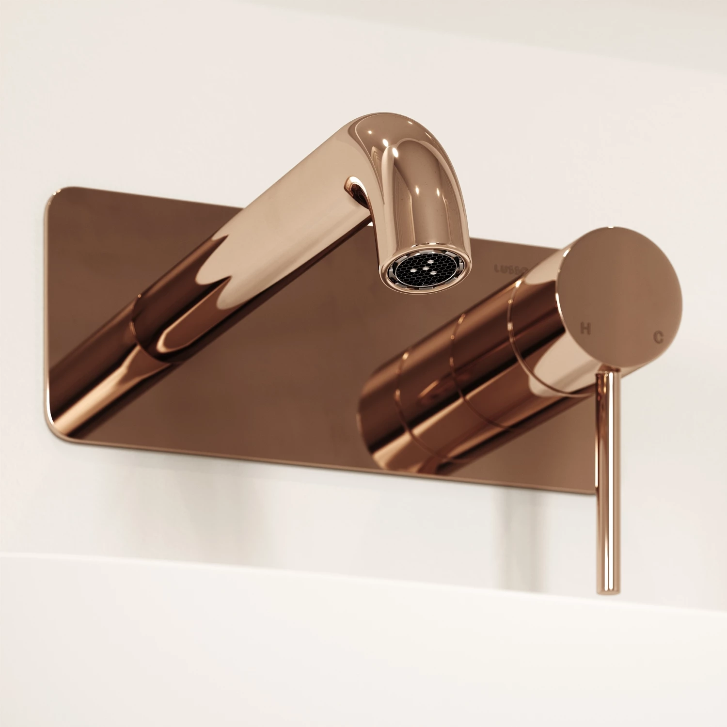 Luxe Rose Gold Wall Mounted Basin Mixer Tap V2 4 Luxe Rose Gold Wall Mounted Basin Mixer Tap V2 - Image 2