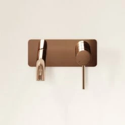 Luxe Rose Gold Wall Mounted Basin Mixer Tap V2 9 Luxe Rose Gold Wall Mounted Basin Mixer Tap V2 -LUSSOSTONE Shop luxe rose gold wall mounted basin mixer tap v2 p1119 46010 zoom