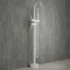 Luxe Silk Matte White Floorstanding Bath Shower Mixer Tap