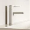 Luxe Silk Matte White Monobloc Basin Mixer Tap -LUSSOSTONE Shop luxe silk matte white monobloc basin mixer tap p2363 44114 zoom