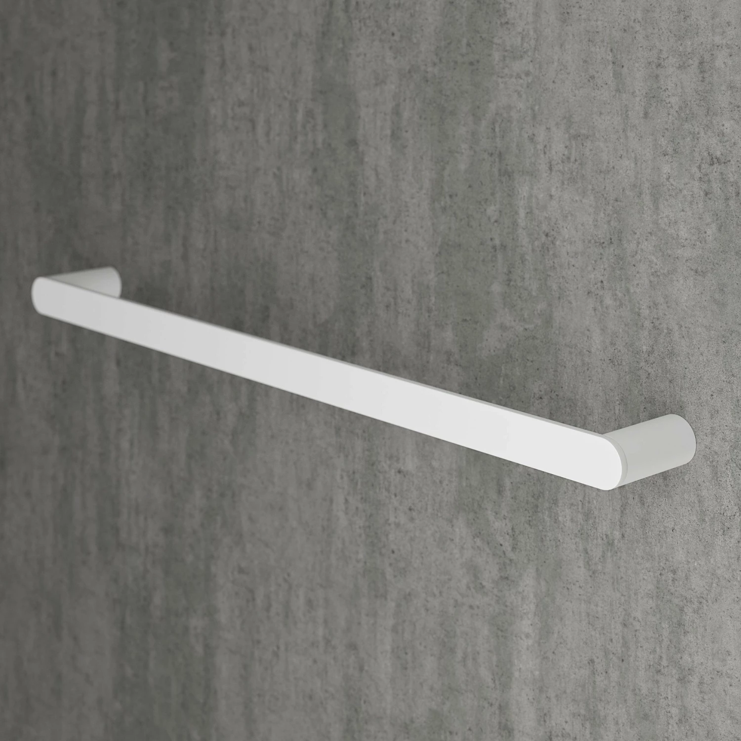 Luxe Silk Matte White Towel Bar Rail 600mm 4 Luxe Silk Matte White Towel Bar Rail 600mm - Image 2