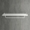 Luxe Silk Matte White Towel Shelf With Rail 600mm
