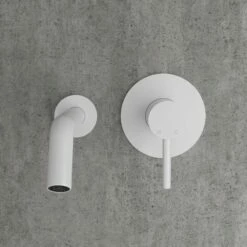 Luxe Silk Matte White Wall Mounted Bath Mixer Tap