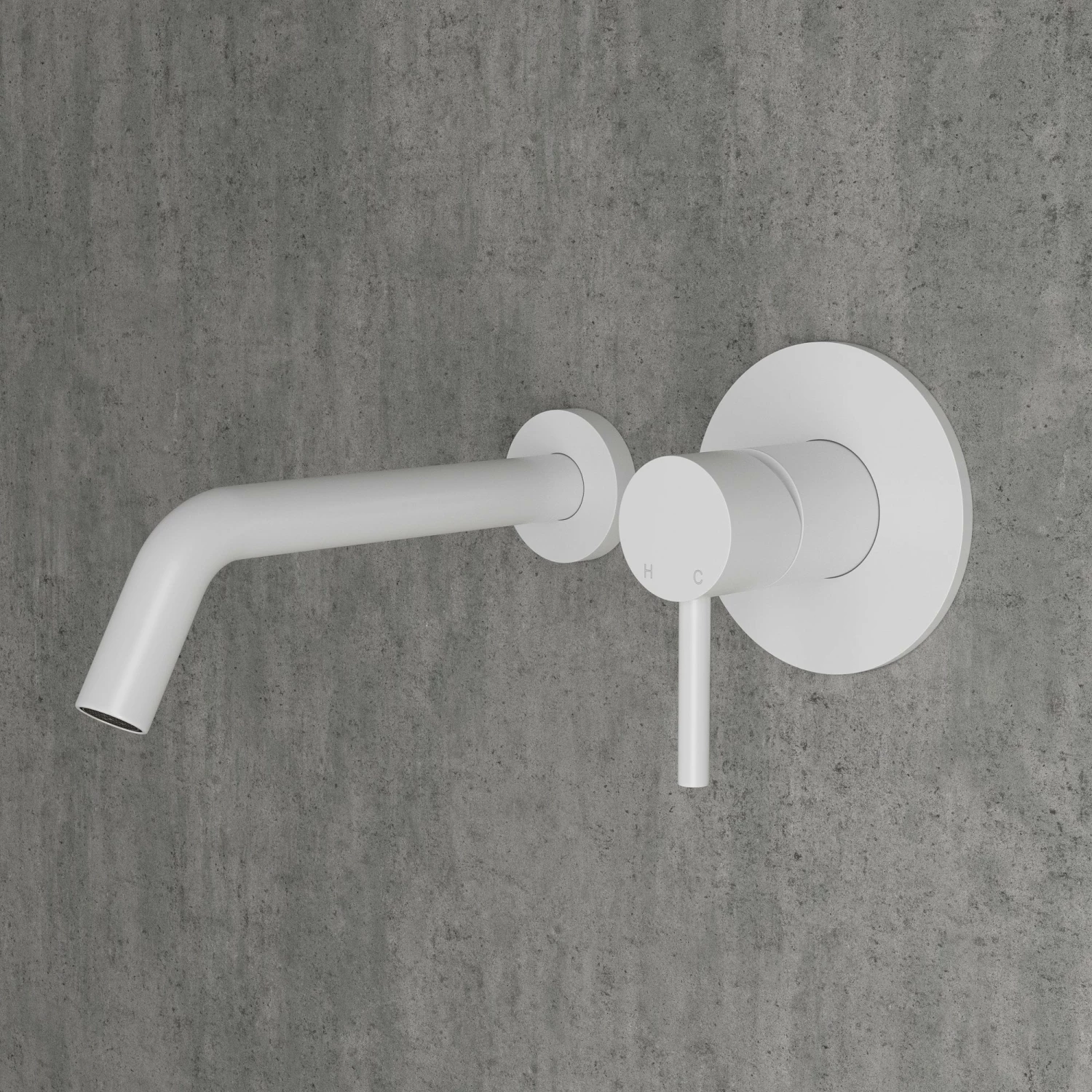 Luxe Silk Matte White Wall Mounted Bath Mixer Tap 4 Luxe Silk Matte White Wall Mounted Bath Mixer Tap - Image 2