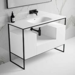 Luxe Vanity Unit With Stone Basin (Matte Black Frame 1200mm) 8 Luxe Vanity Unit With Stone Basin (Matte Black Frame 1200mm) -LUSSOSTONE Shop luxe vanity unit with stone basin matte black frame 1200mm p5085 28061 image