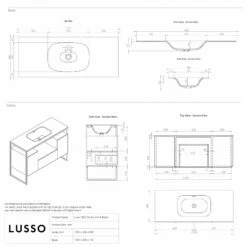 Luxe Vanity Unit With Stone Basin (Matte Black Frame 1200mm) 9 Luxe Vanity Unit With Stone Basin (Matte Black Frame 1200mm) -LUSSOSTONE Shop luxe vanity unit with stone basin matte black frame 1200mm p5085 36297 zoom