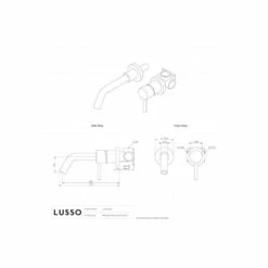 Luxe Wall Mounted Basin Mixer Tap Brushed Gold -LUSSOSTONE Shop luxe wall mounted basin mixer tap brushed gold p1319 45986 image