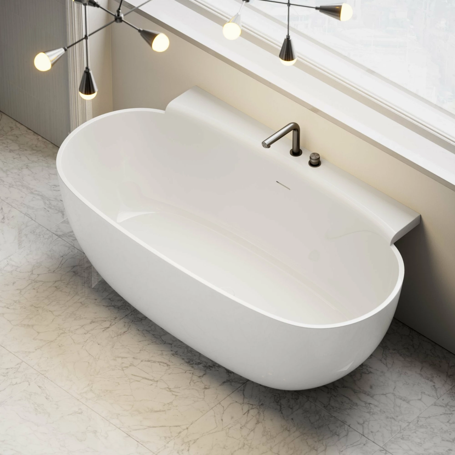 Marni Freestanding Stone Bath 1580mm 6 Marni Freestanding Stone Bath 1580mm - Image 4
