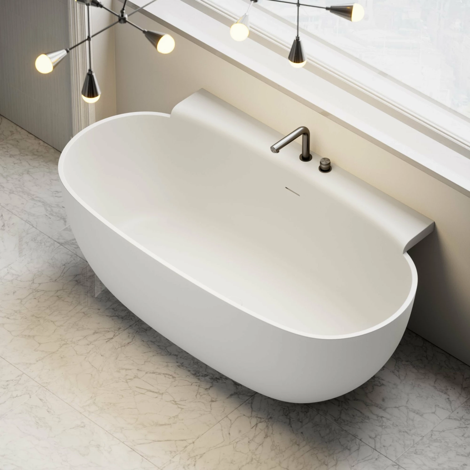 Marni Freestanding Stone Bath 1580mm 4 Marni Freestanding Stone Bath 1580mm - Image 2