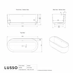 Mastello Freestanding Stone Bath 1600mm -LUSSOSTONE Shop mastello freestanding stone bath 1600mm p2749 41648 zoom