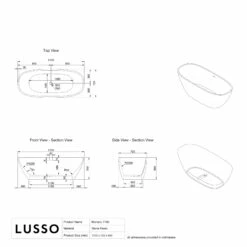 Monaco Freestanding Stone Bath 1700mm -LUSSOSTONE Shop monaco freestanding stone bath 1700mm p152 41729 zoom