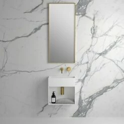 Moode Brushed Gold Mirror 400mm -LUSSOSTONE Shop moode brushed gold mirror 400mm p2457 15337 zoom