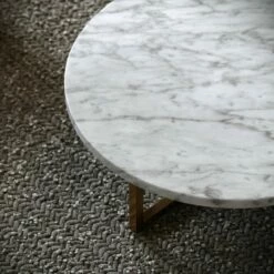 Nazzano Carrara Marble Round Coffee Table -LUSSOSTONE Shop nazzano carrara marble round coffee table p5338 34168 zoom