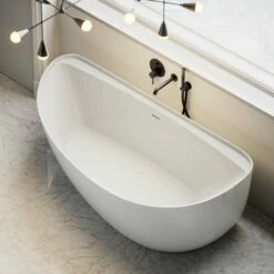 Nilo Freestanding Stone Bath 1700mm -LUSSOSTONE Shop nilo freestanding stone bath 1700mm p2747 21610 zoom