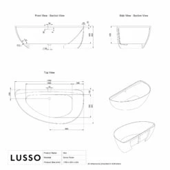 Nilo Freestanding Stone Bath 1700mm -LUSSOSTONE Shop nilo freestanding stone bath 1700mm p2747 41644 zoom