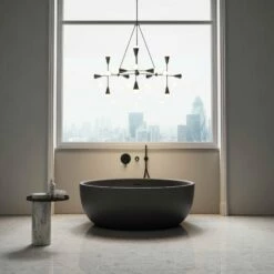 Notion Charcoal Stone Resin Freestanding Round Bath 1350mm -LUSSOSTONE Shop notion charcoal stone resin freestanding round bath 1350mm p2471 32604 zoom