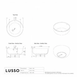 Notion Charcoal Stone Resin Freestanding Round Bath 1350mm -LUSSOSTONE Shop notion charcoal stone resin freestanding round bath 1350mm p2471 42908 zoom