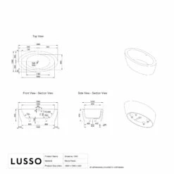 Ocean Freestanding Stone Bath 1900mm -LUSSOSTONE Shop ocean freestanding stone bath 1900mm p470 41690 zoom