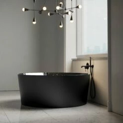 Palais Round Matte Black Bath 1400mm -LUSSOSTONE Shop palais round matte black bath 1400mm p4663 26753 zoom