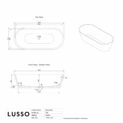 Panda Marble Muse Freestanding Stone Bath 1700mm -LUSSOSTONE Shop panda marble muse freestanding stone bath 1700mm p2439 41766 zoom