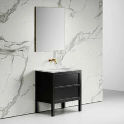 Pelham Bathroom Vanity Unit Black With Carrara Marble 800mm -LUSSOSTONE Shop pelham bathroom vanity unit black with carrara marble 800mm p2219 12868 zoom