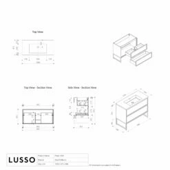 Piana Vanity Unit With Stone Basin (Matte Grey 1000mm) -LUSSOSTONE Shop piana vanity unit with stone basin matte grey 1000mm p5046 36088 zoom
