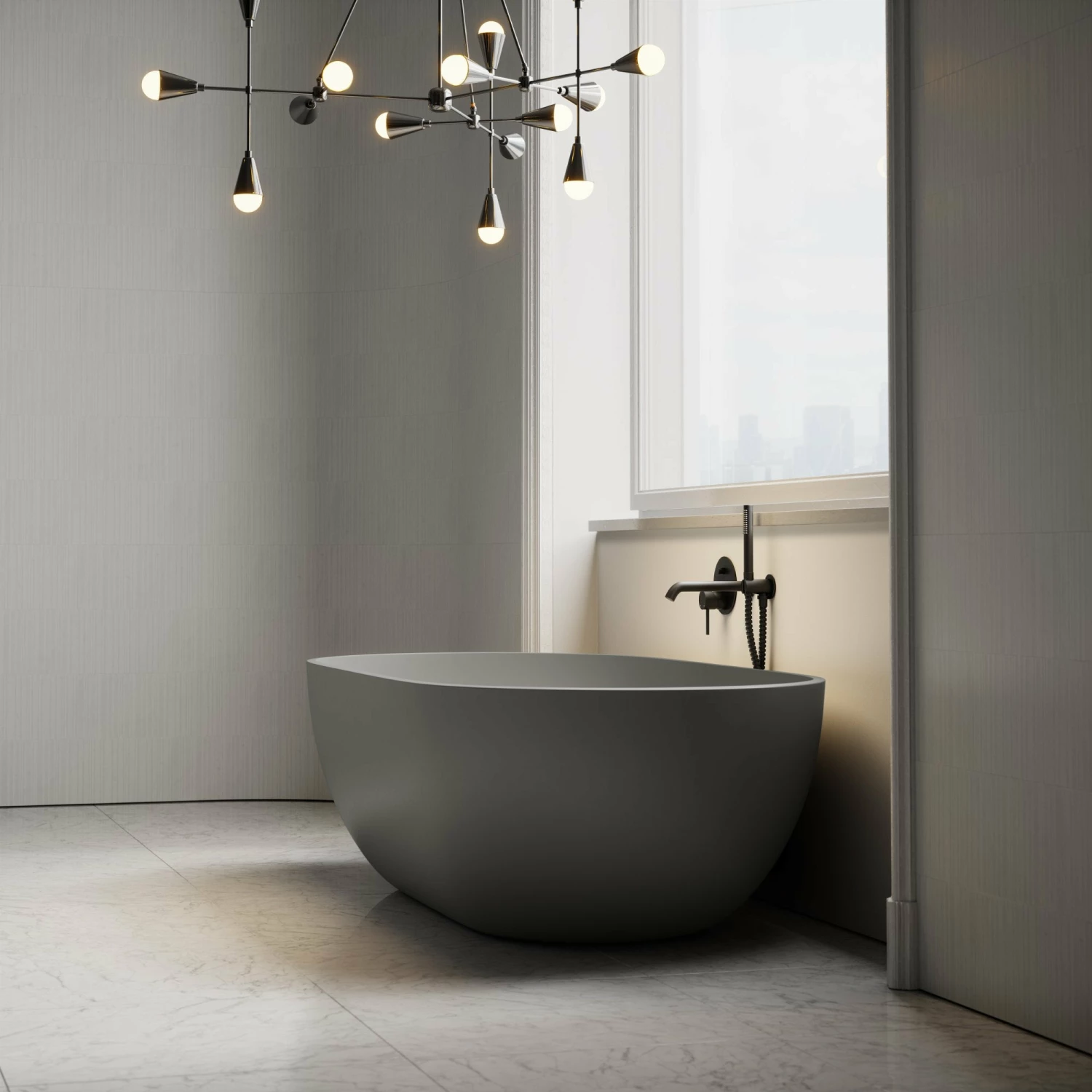 Picasso Pebble Grey Freestanding Stone Bath 1780mm 5 Picasso Pebble Grey Freestanding Stone Bath 1780mm - Image 3