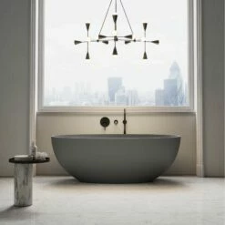 Picasso Pebble Grey Stone Freestanding Bath 1650mm