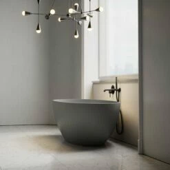 Picasso Pebble Grey Stone Freestanding Bath 1650mm -LUSSOSTONE Shop picasso pebble grey stone freestanding bath 1650mm p2462 29231 zoom