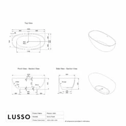 Picasso Pebble Grey Stone Freestanding Bath 1650mm -LUSSOSTONE Shop picasso pebble grey stone freestanding bath 1650mm p2462 41725 zoom