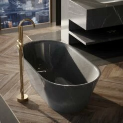 Pietra Grey Marble Muse Freestanding Stone Bath 1700mm -LUSSOSTONE Shop pietra grey marble muse freestanding stone bath 1700mm p2438 17769 zoom