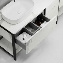 Porcelanato Bathroom Vanity Unit With Carrara Porcelain 2000mm -LUSSOSTONE Shop porcelanato bathroom vanity unit with carrara porcelain 2000mm p2312 12873 zoom
