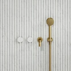 Porto Wall Mounted Bath Filler (Brushed Gold & Carrara Marble)