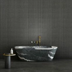 Porto Wall Mounted Bath Filler (Brushed Gold & Panda Marble) -LUSSOSTONE Shop porto wall mounted bath filler brushed gold panda marble p5681 34534 zoom