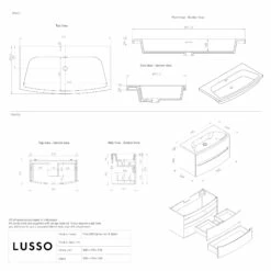 Puro Vanity Unit With Stone Basin (Gloss White 900mm) -LUSSOSTONE Shop puro vanity unit with stone basin gloss white 900mm p2333 43070 zoom
