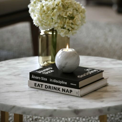 Seletti Carrara Marble Round Candle Holder -LUSSOSTONE Shop seletti carrara marble round candle holder p5298 34460 zoom