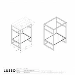 Signature Vanity Unit With Stone Basin (Brushed Gold Frame 600mm) -LUSSOSTONE Shop signature vanity unit with stone basin brushed gold frame 600mm p2552 44317 zoom