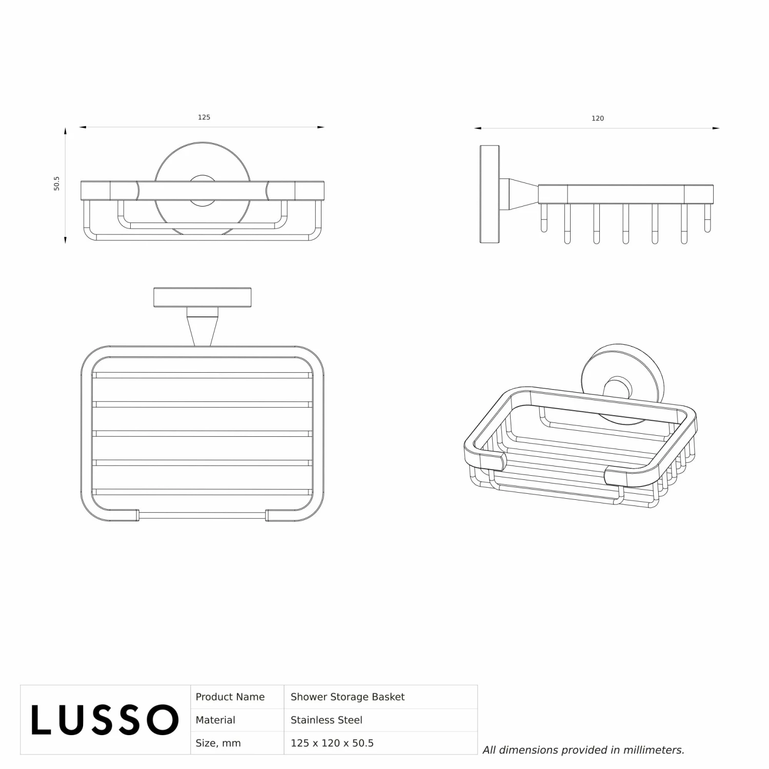 Small Shower Basket Chrome 7 Small Shower Basket Chrome - Image 5
