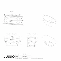 Soho Freestanding Stone Bath 1630mm -LUSSOSTONE Shop soho freestanding stone bath 1630mm p28 41679 zoom