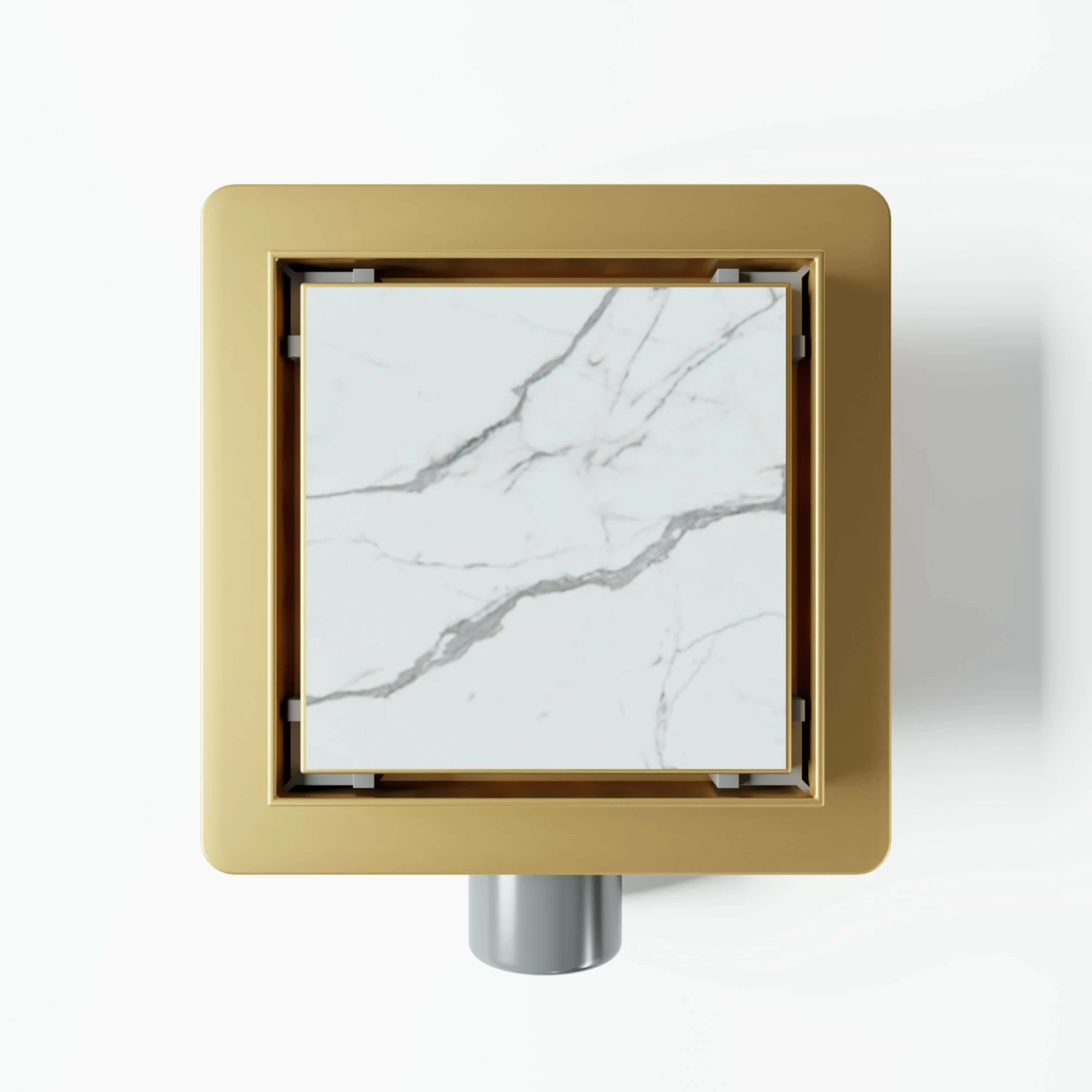 Square Brushed Gold Tileable Wet Room Waste Kit 2 Square Brushed Gold Tileable Wet Room Waste Kit