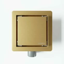 Front Page -LUSSOSTONE Shop square brushed gold tileable wet room waste kit p4734 31705 zoom
