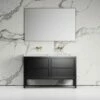Stratford Bathroom Vanity Unit Black With Carrara Marble 1400mm -LUSSOSTONE Shop stratford bathroom vanity unit black with carrara marble 1400mm p2222 12869 zoom