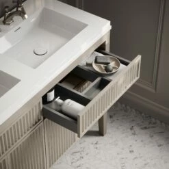 Tiffany Velvet Beige Wood Grain Double Vanity Unit 1200mm -LUSSOSTONE Shop tiffany velvet beige wood grain double vanity unit 1200mm p7136 45446 zoom